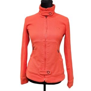Oakley Orange Polar Fleece Zipper Pockets High Neck Jacket Size XS